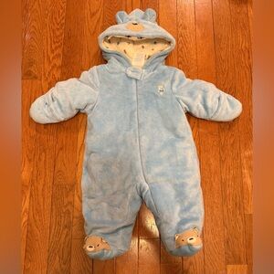 Small Wonders 0-3M Blue Bear Hooded Snowsuit